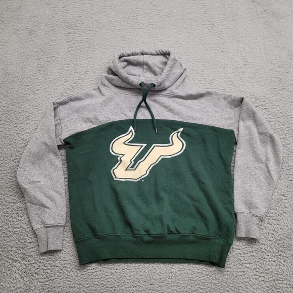 USF Bulls Sweatshirt Womens Small Gray Funnel Neck NCAA Collage Football Logo - Picture 1 of 11